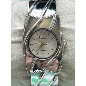 Vivani Silver Tone Women’s Quartz Cuff Watch
